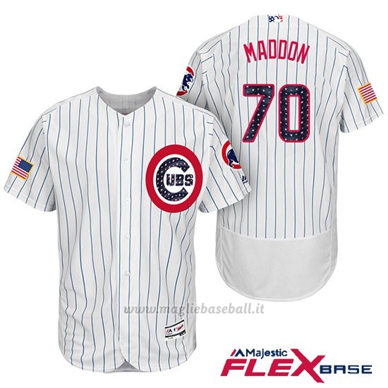 Maglia Baseball Uomo Chicago Cubs 2017 Estrellas y Rayas Cubs 70 Joe Maddon Bianco Flex Base